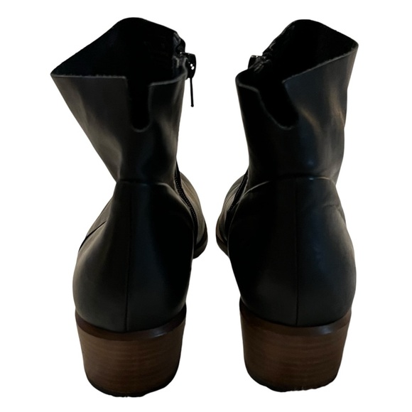Avellini Black Leatheret Block Heel ankle boots side zip 9 NWOB side zip - Picture 4 of 15